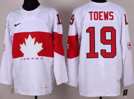 Cheap 2014 Winter Olympics Canada Team 19 Jonathan Toews White Hockey Jerseys For Sale