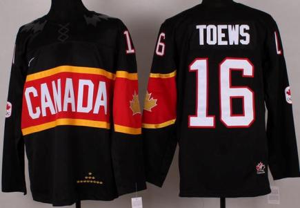 Cheap 2014 Winter Olympics Canada Team 16 Jonathan Toews Black Hockey Jerseys For Sale