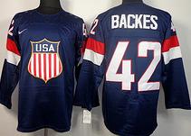 Cheap 2014 Winter Olympics USA Team 42 David Backes Blue Hockey Jerseys For Sale