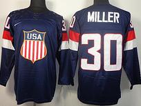 Cheap 2014 Winter Olympics USA Team 30 Ryan Miller Blue Hockey Jerseys For Sale