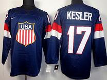 Cheap 2014 Winter Olympics USA Team 17 Ryan Kesler Blue Hockey Jerseys For Sale