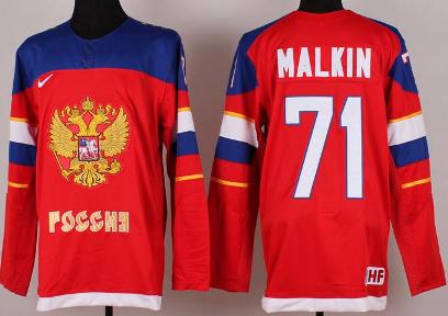 Cheap 2014 Winter Olympics Russian Federation Team 71 Evgeni Malkin Red Hockey Jerseys For Sale
