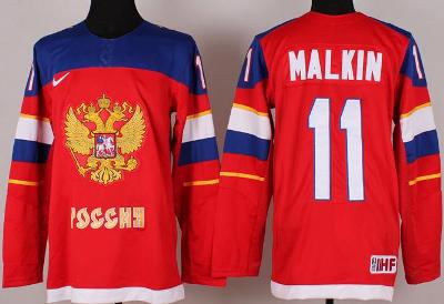 Cheap 2014 Winter Olympics Russian Federation Team 11 Malkin Red Hockey Jerseys For Sale