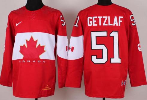 Cheap 2014 Winter Olympics Canada Team 51 Ryan Getzlaf Red Hockey Jerseys For Sale