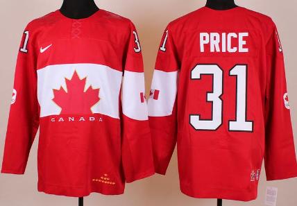 Cheap 2014 Winter Olympics Canada Team 31 Price Red Hockey Jerseys For Sale