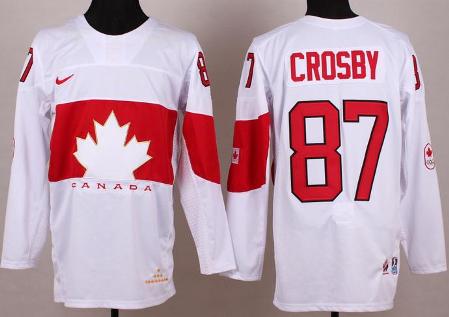 Cheap 2014 Winter Olympics Canada Team 87 Sidney Crosby White Hockey Jerseys For Sale