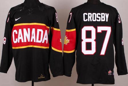 Cheap 2014 Winter Olympics Canada Team 87 Sidney Crosby Black Hockey Jerseys For Sale
