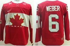 Cheap 2014 Winter Olympics Canada Team 6 Shea Weber Red Hockey Jerseys For Sale
