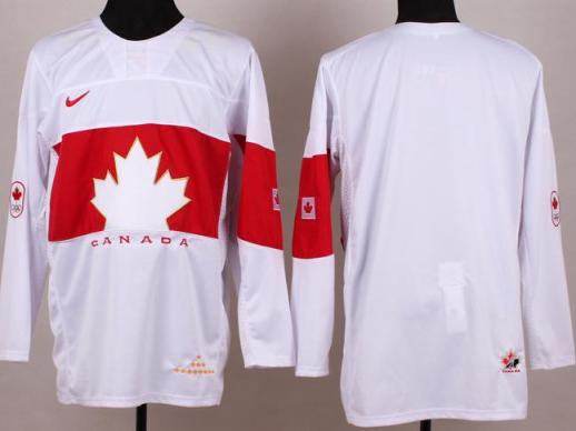 Cheap 2014 Winter Olympics Canada Team Blank White Hockey Jerseys For Sale