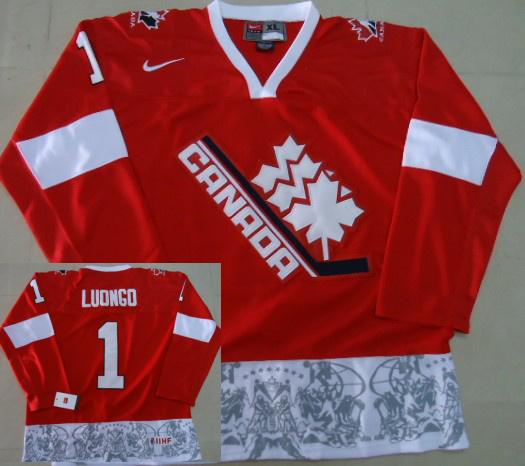 Cheap NHL Team Canada 1 Roberto Luongo 2012 Olympic Red Jerseys For Sale