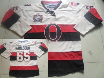 Ottawa Senators 65 Erik Karlsson Cream Heritage Classic NHL Jerseys