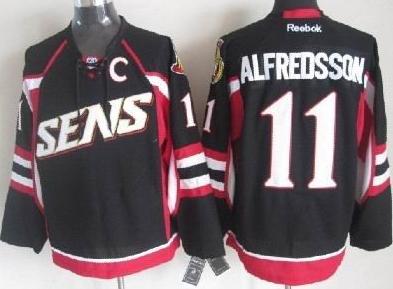 Cheap Ottawa Senators 11 Daniel Alfredsson Black NHL Jerseys For Sale