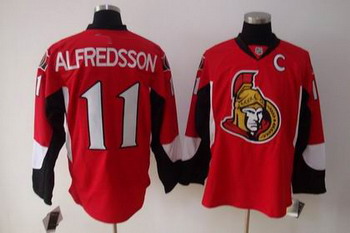 Cheap Ottawa Senators 11 ALFREDSSON red jerseys C patch For Sale