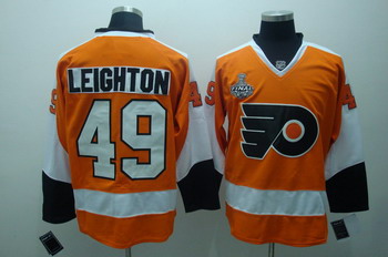 Cheap Philadelphia Flyers 49 Michael leighton Oranage Jerseys Stanley Cup patch For Sale
