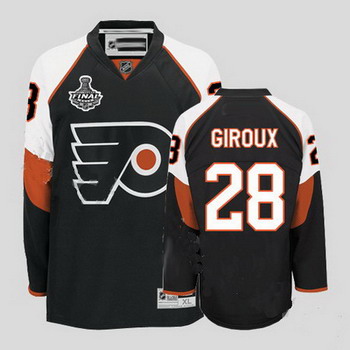 Cheap Philadelphia Flyers 28 Claude Giroux Black Jersey with Stanley Cup Finals Patch For Sale