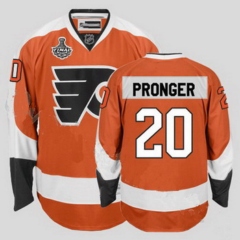 Cheap Philadelphia Flyers 20 Chris Pronger Orange Jersey with Stanley Cup Finals Patch For Sale