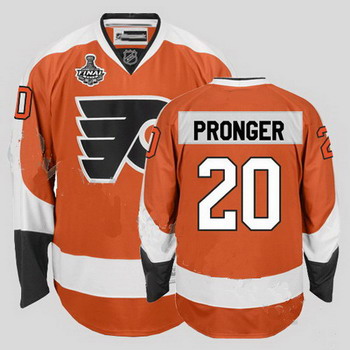 Philadelphia Flyers 20 Chris Pronger Orange Jersey with Stanley Cup Finals Patch