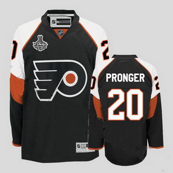Philadelphia Flyers 20 Chris Pronger Black Jersey with Stanley Cup Finals Patch