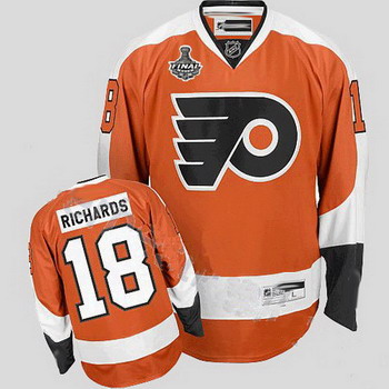Philadelphia Flyers 18 Mike Richards Orange Jersey with Stanley Cup Finals Patch Philadelphia Flyers 18 Mike Richards Orange Jersey with Stanley Cup Finals Patch