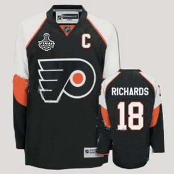 Cheap Philadelphia Flyers 18 Mike Richards Black Jersey with Stanley Cup Finals Patch For Sale