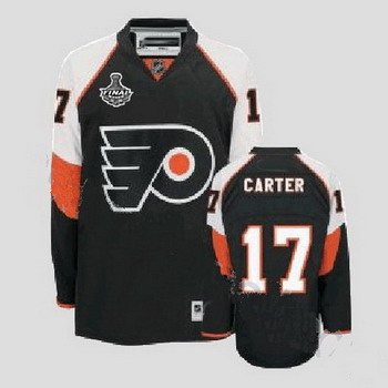 Cheap Philadelphia Flyers 17 Jeff Carter Black Jersey with Stanley Cup Finals Patch For Sale