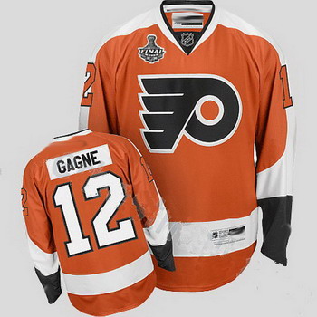 Cheap Philadelphia Flyers 12 Simon Gagne Orange Jersey with Stanley Cup Finals Patch For Sale