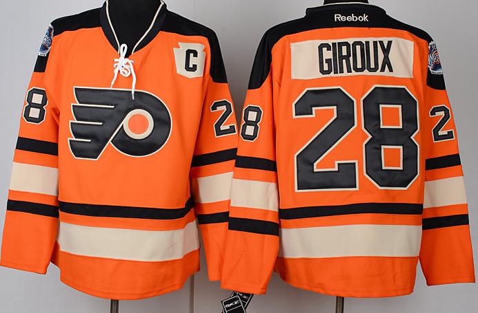 Cheap Philadelphia Flyers 28 Claude Giroux Orange Winter Classic NHL Jerseys C Patch For Sale
