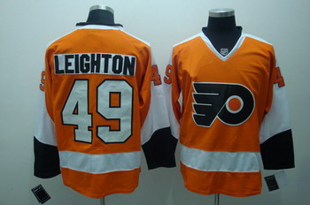 Cheap Philadelphia Flyers 49 Michael leighton Oranage Jerseys For Sale