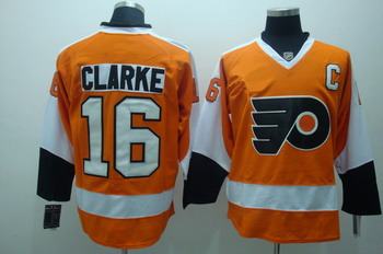Cheap Philadelphia Flyers 16 Bobby clarke Orange jerseys C patch For Sale