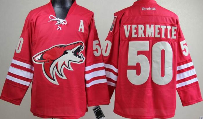 Cheap Phoenix Coyotes #50 Antoine Vermette Red NHL Jerseys For Sale