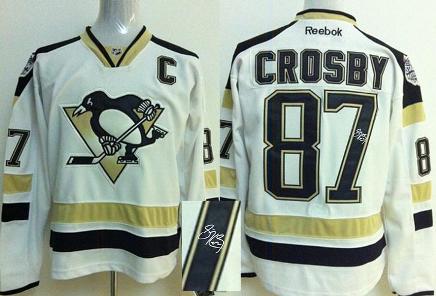 Cheap Pittsburgh Penguins 87 Sidney Crosby White 2014 Stadium Series Signed NHL Hockey Jerseys For Sale