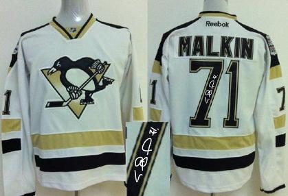 Cheap Pittsburgh Penguins 71 Evgeni Malkin White 2014 Stadium Series Signed NHL Hockey Jerseys For Sale