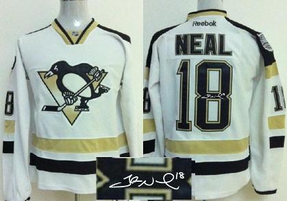 Cheap Pittsburgh Penguins 18 James Neal White 2014 Stadium Series Signed NHL Hockey Jerseys For Sale