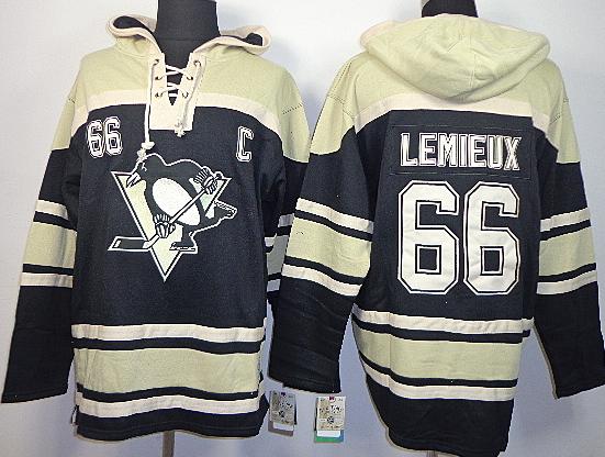 Pittsburgh Penguins 66 Mario Lemieux Black Lace-Up NHL Jersey Hoodies