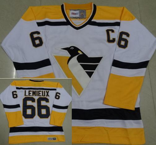 Cheap Pittsburgh Penguins #66 Mario Lemieux White CCM Throwback NHL Jerseys For Sale