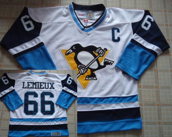 Cheap Pittsburgh Penguins #66 Mario Lemieux White CCM Throwback NHL Jerseys For Sale