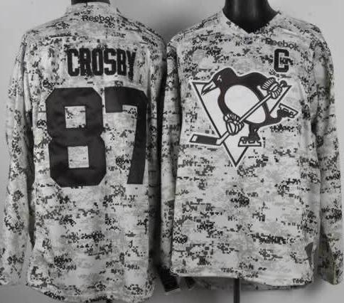 Cheap Pittsburgh Penguins 87 Sidney Crosby White Camo NHL Jersey For Sale