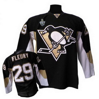 Cheap Pittsburgh Penguins 29 Marc-Andre Fleury STANLEY CUP Black For Sale