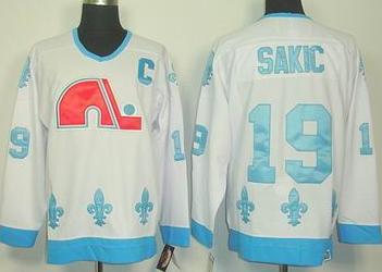 Quebec Nordiques 19 JOE SAKIC White CCM NHL Jerseys
