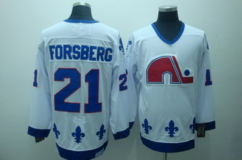 Cheap Quebec Nordiques 21 Forsberg White Jerseys CCM For Sale