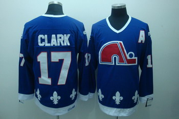 Cheap Quebec Nordiques 17 Clark Blue Jerseys CCM For Sale
