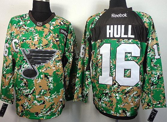 Cheap St.Louis Blues 16 Brett Hull Camo NHL Hockey Jersey For Sale