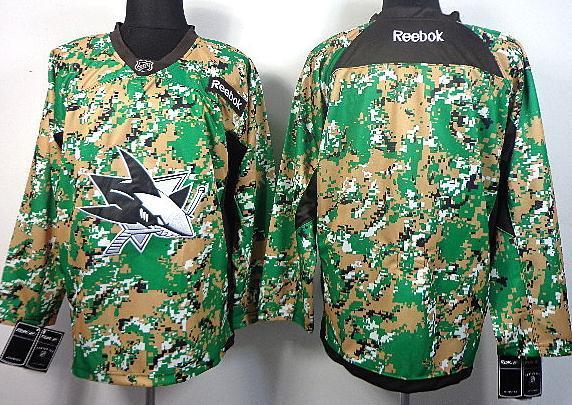 Cheap San Jose Sharks Blank Camo NHL Hockey Jersey For Sale