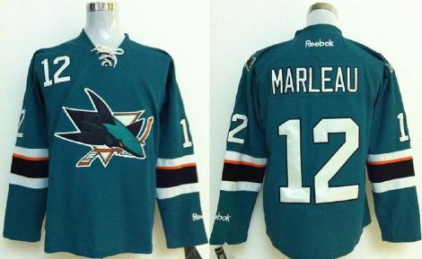 San Jose Sharks 12 Patrick Marleau Green NHL Hockey Jersey New Style