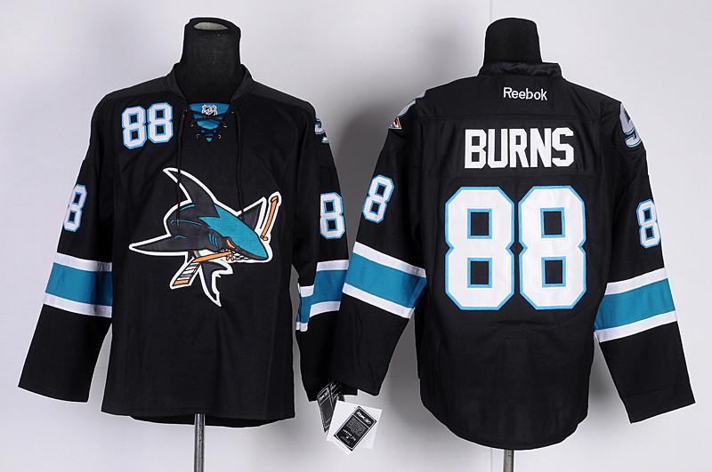 San Jose Sharks 88 Burns Black NHL Jerseys