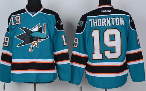 San Jose Sharks 19 Joe Thornton Green NHL Jersey