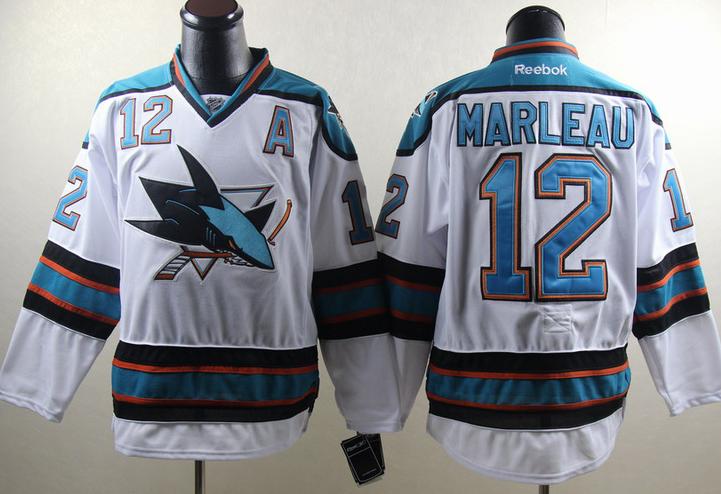 San Jose Sharks 12 Patrick Marleau White NHL Jerseys