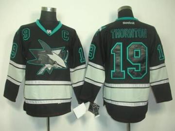 San Jose Sharks 19 Joe Thornton Black Jersey 2012 New San Jose Sharks 19 Joe Thornton Black Jersey 2012 New