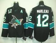 San Jose Sharks 12 MARLEAU Black Jerseys A Patch