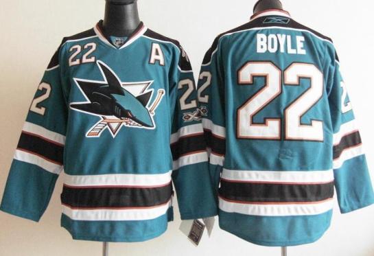 San Jose Sharks 22 Dan Boyle Blue NHL Jerseys